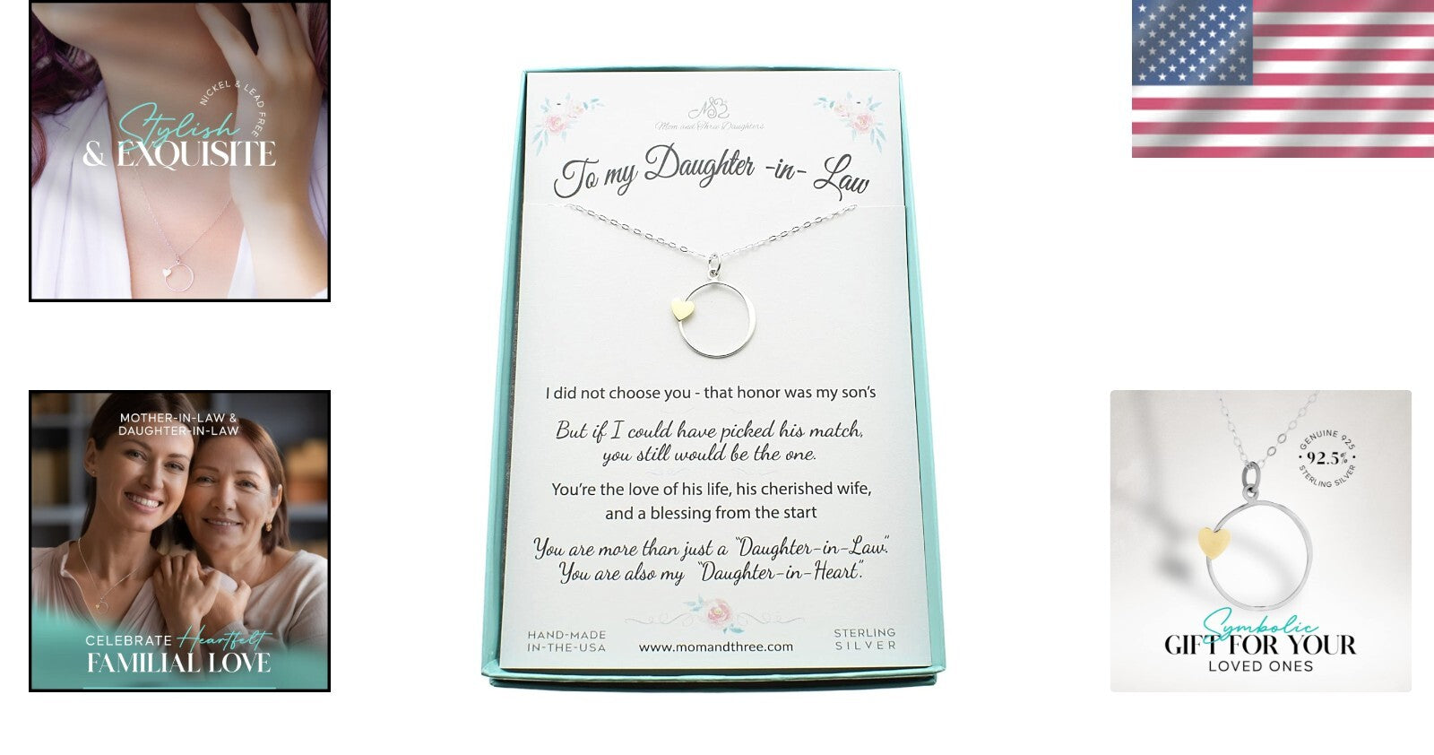 Handmade Silver Circle Charm Necklace with Bronze Heart – Perfect Gift for Da...