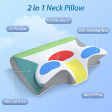 Load image into Gallery viewer, Comfortable Memory Foam Pillow with Ergonomic Design for Side &amp; Back Sleepers