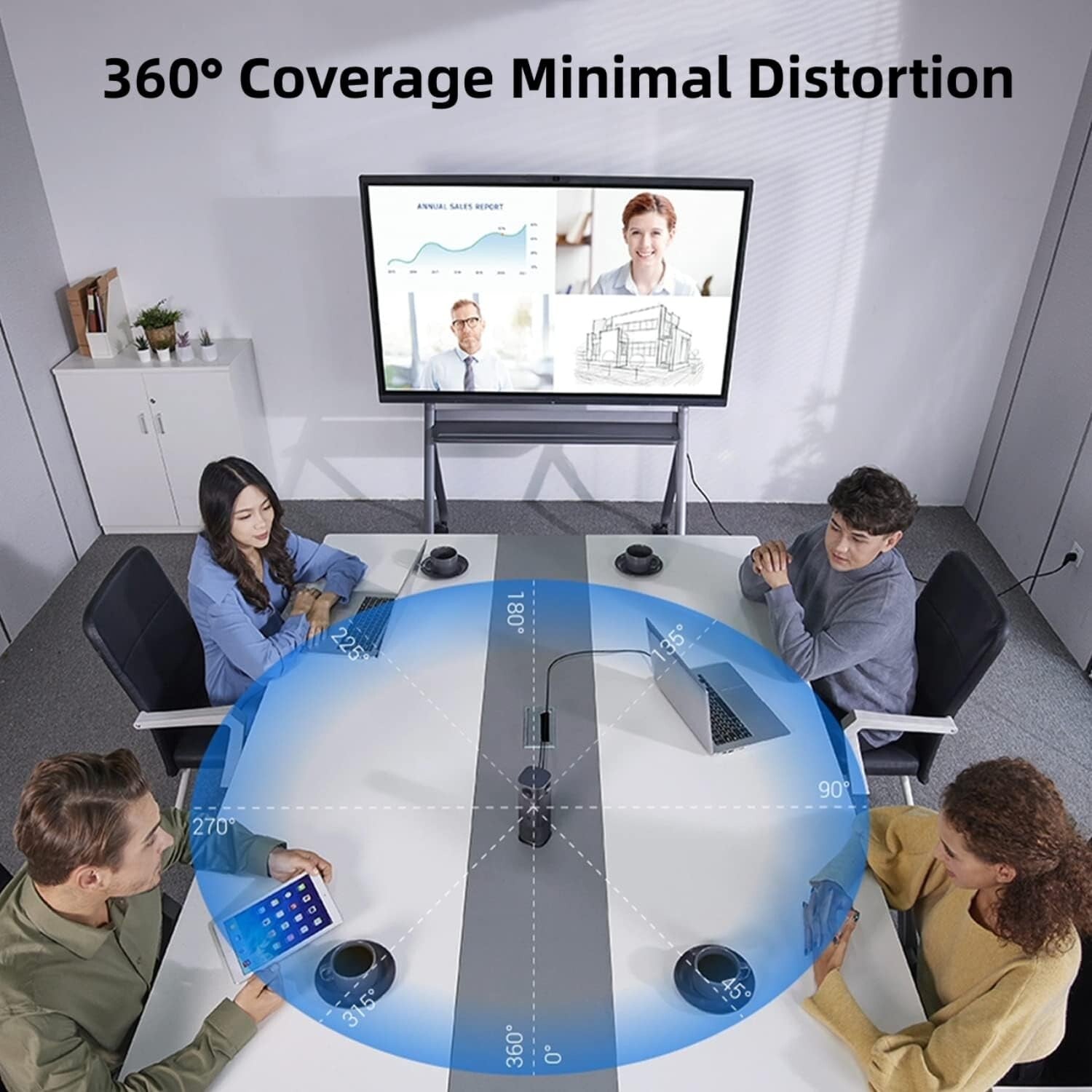 MAXHUB 360-Degree 4K Smart Video Conference Camera with Auto Speaker Tracking