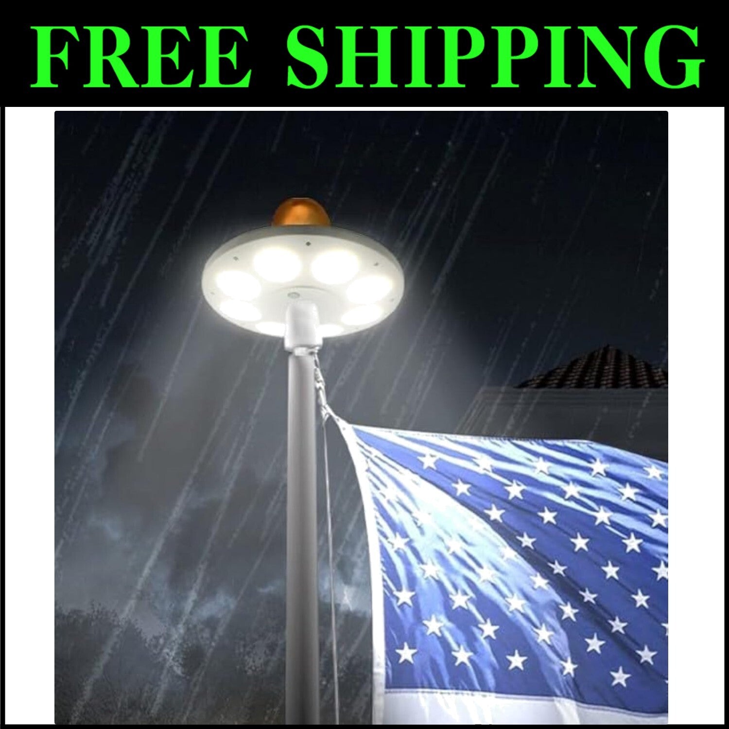 Sleek Solar-Powered Flag Pole Light with 136 LEDs for Patriotic Displays