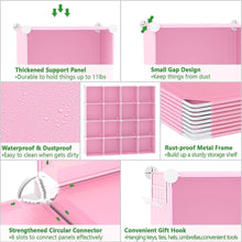 Load image into Gallery viewer, Modern 16-Cube Plastic Storage Organizer - Customizable Cherry Blossom Pink