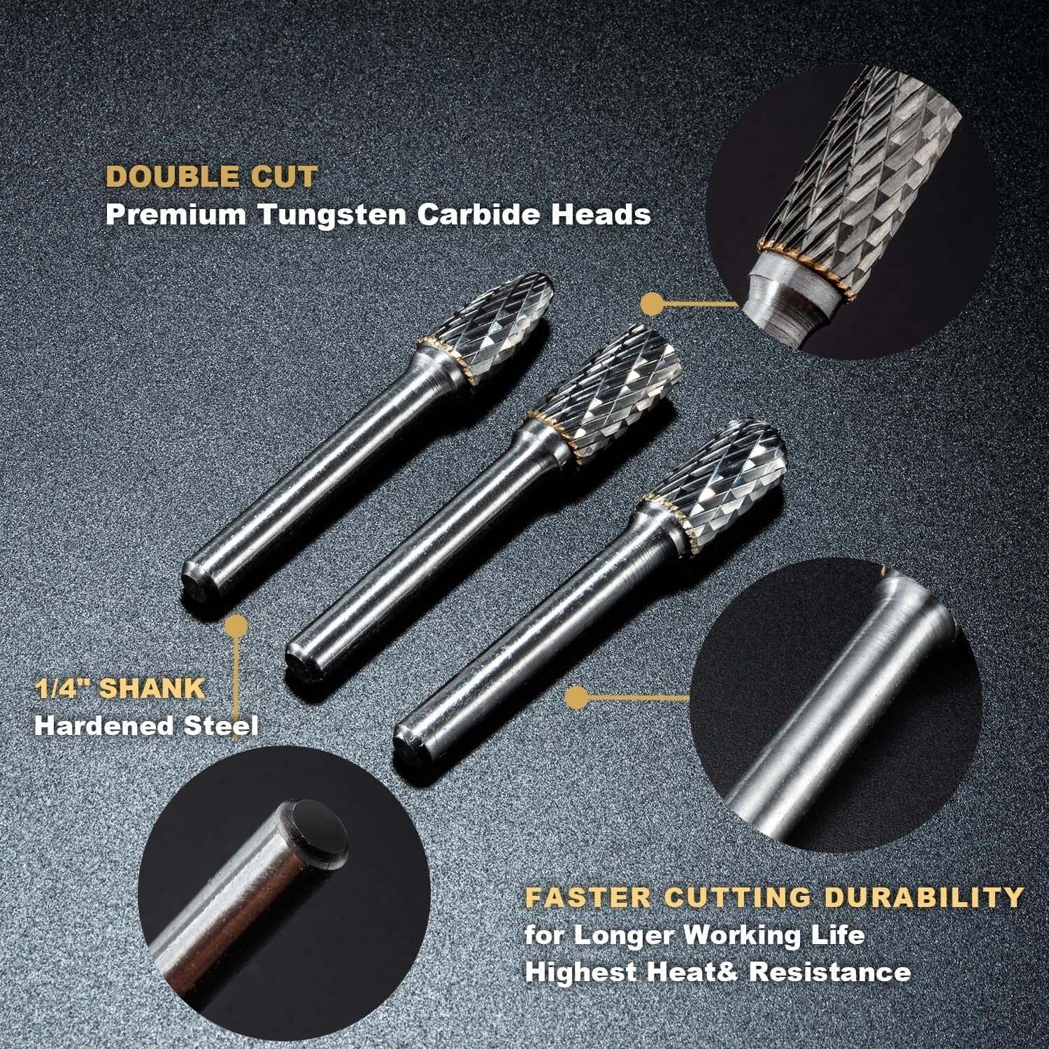 Versatile 10pc Carbide Rotary Burr Set - Ideal for Wood, Metal & Jewelry Making