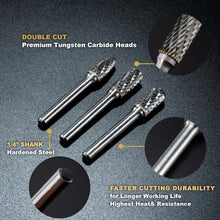 Load image into Gallery viewer, Versatile 10pc Carbide Rotary Burr Set - Ideal for Wood, Metal &amp; Jewelry Making