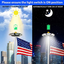 Load image into Gallery viewer, Energy Efficient Solar Flag Pole Light - 10000 mAh Battery, Auto On/Off Feature