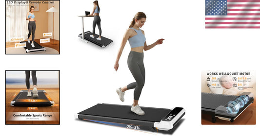 Portable 2-in-1 Walking & Jogging Pad: Discreet Exercise with Smart LCD Display