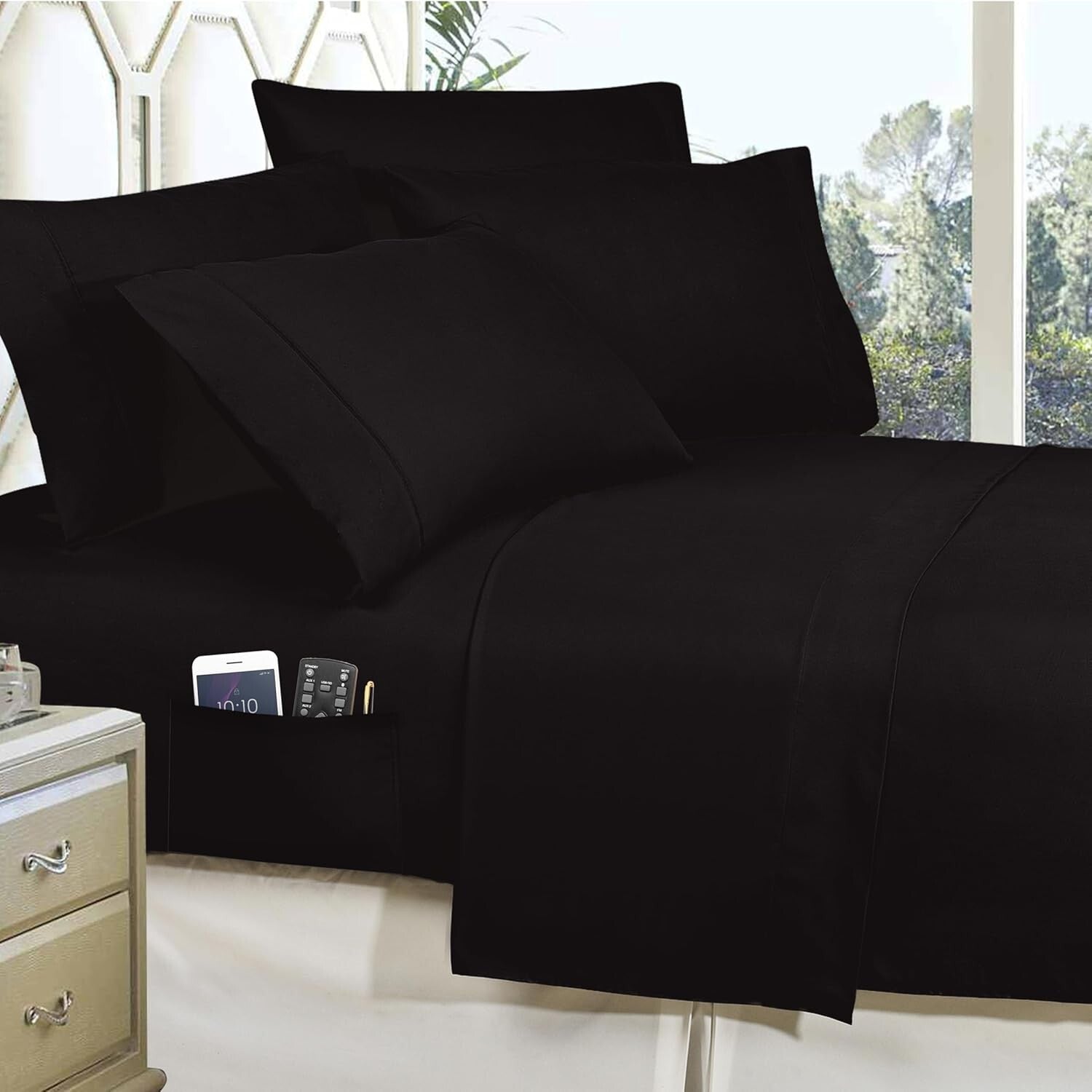 Full/Queen Luxury 8-Piece Comforter Set with Pocketed Sheets - Effortlessly Soft