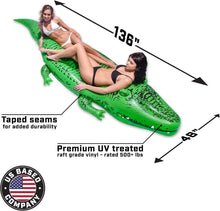 Load image into Gallery viewer, Over 11 Ft Premium Quality Inflatable Alligator - Perfect for Pool Parties