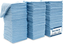 Load image into Gallery viewer, Bulk 150 Light Blue Microfiber Cleaning Cloths - Machine Washable &amp; Lint-Free