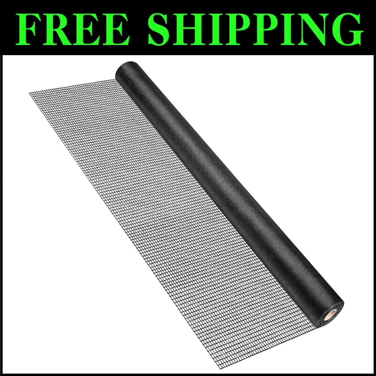 Heavy-Duty 48" x 100ft Fiberglass Window Screen Mesh Roll - Easy to Install