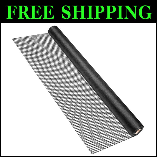 Heavy-Duty 48" x 100ft Fiberglass Window Screen Mesh Roll - Easy to Install