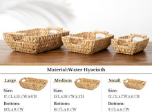 Load image into Gallery viewer, Rustic Water Hyacinth Baskets with Wooden Handles - Perfect for Any Room, 2-Pack