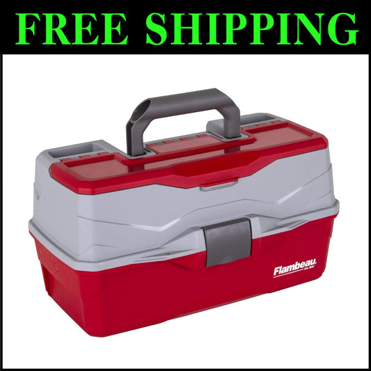 Classic 3-Tray Fishing Tackle Box with Water-Resistant Design & 32 Compartments
