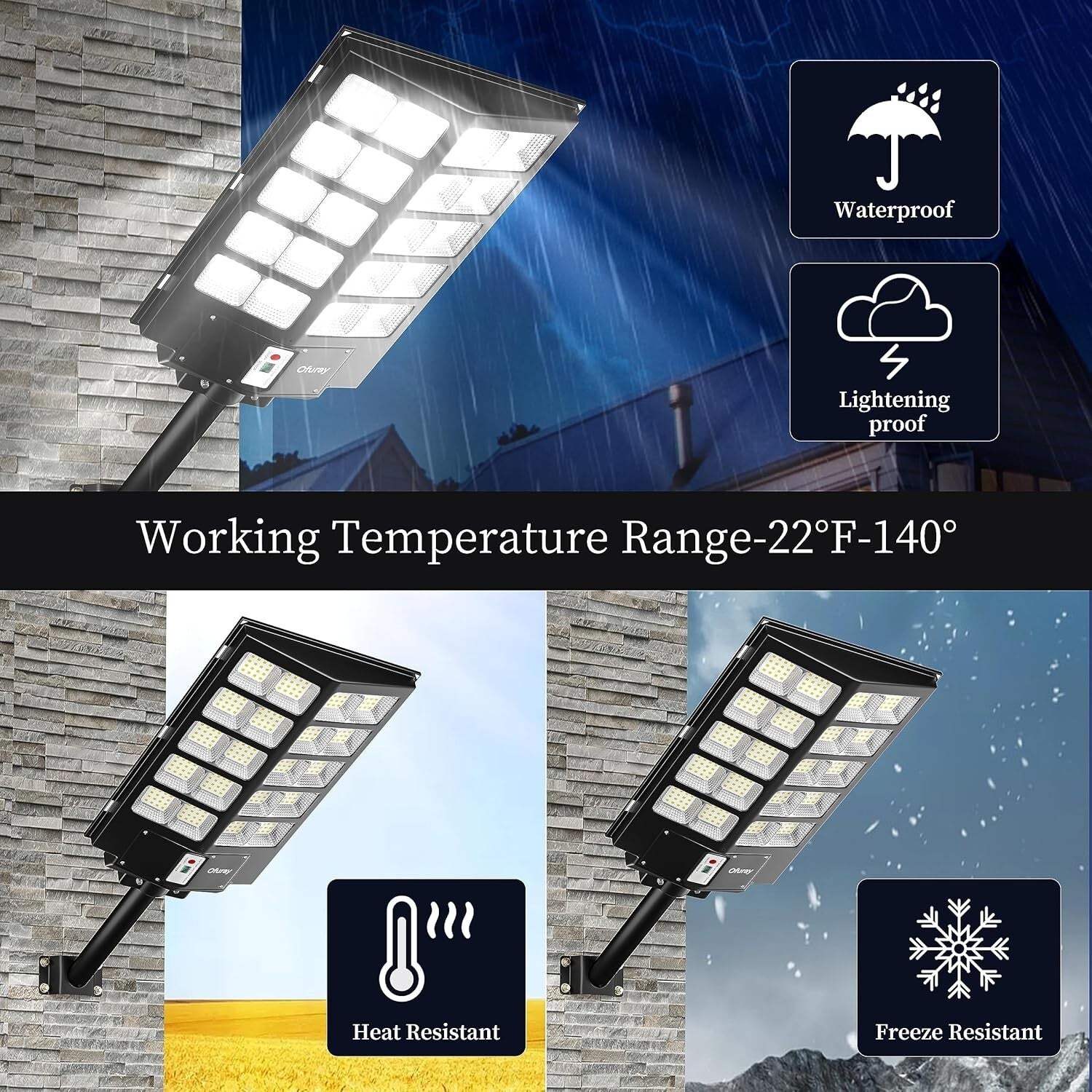 520000LM Solar Street Lights with Remote Control - Waterproof LED Floodlight