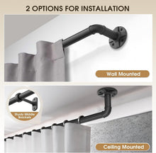 Load image into Gallery viewer, 240-Inch Heavy Duty Black Curtain Rods - Room Darkening &amp; Stylish Design
