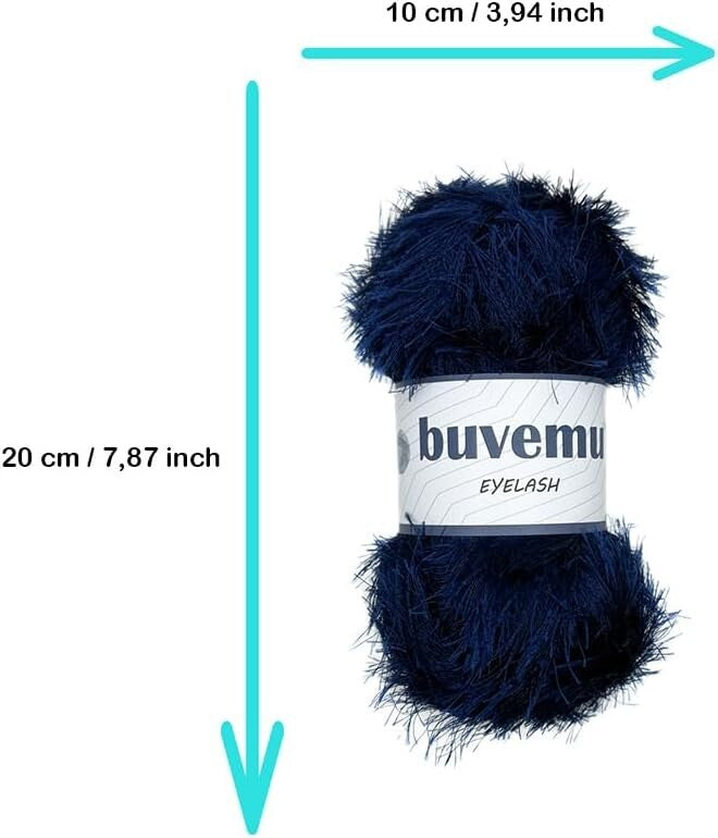10 Pack Night Blue Eyelash Yarn - Soft Polyester for Unique Accessories