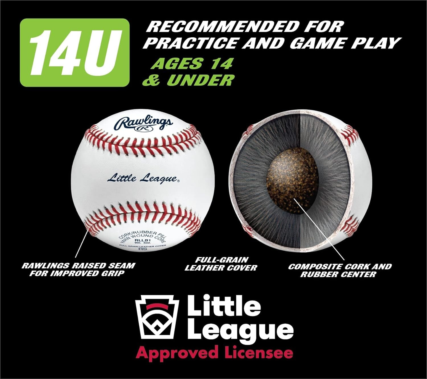 Youth-Approved Little League Baseballs | 12-Count | Perfect for Competitive Play
