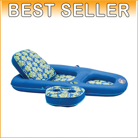 Extra Large Aqua Campania 2-in-1 Pool Float with Adjustable Backrest & Cupholder