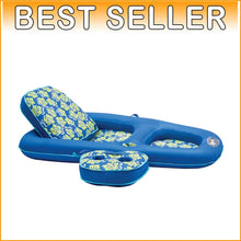 Load image into Gallery viewer, Extra Large Aqua Campania 2-in-1 Pool Float with Adjustable Backrest &amp; Cupholder