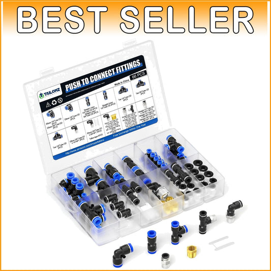 Durable Copper and Plastic Pneumatic Fittings - 66-Piece Set for Professionals