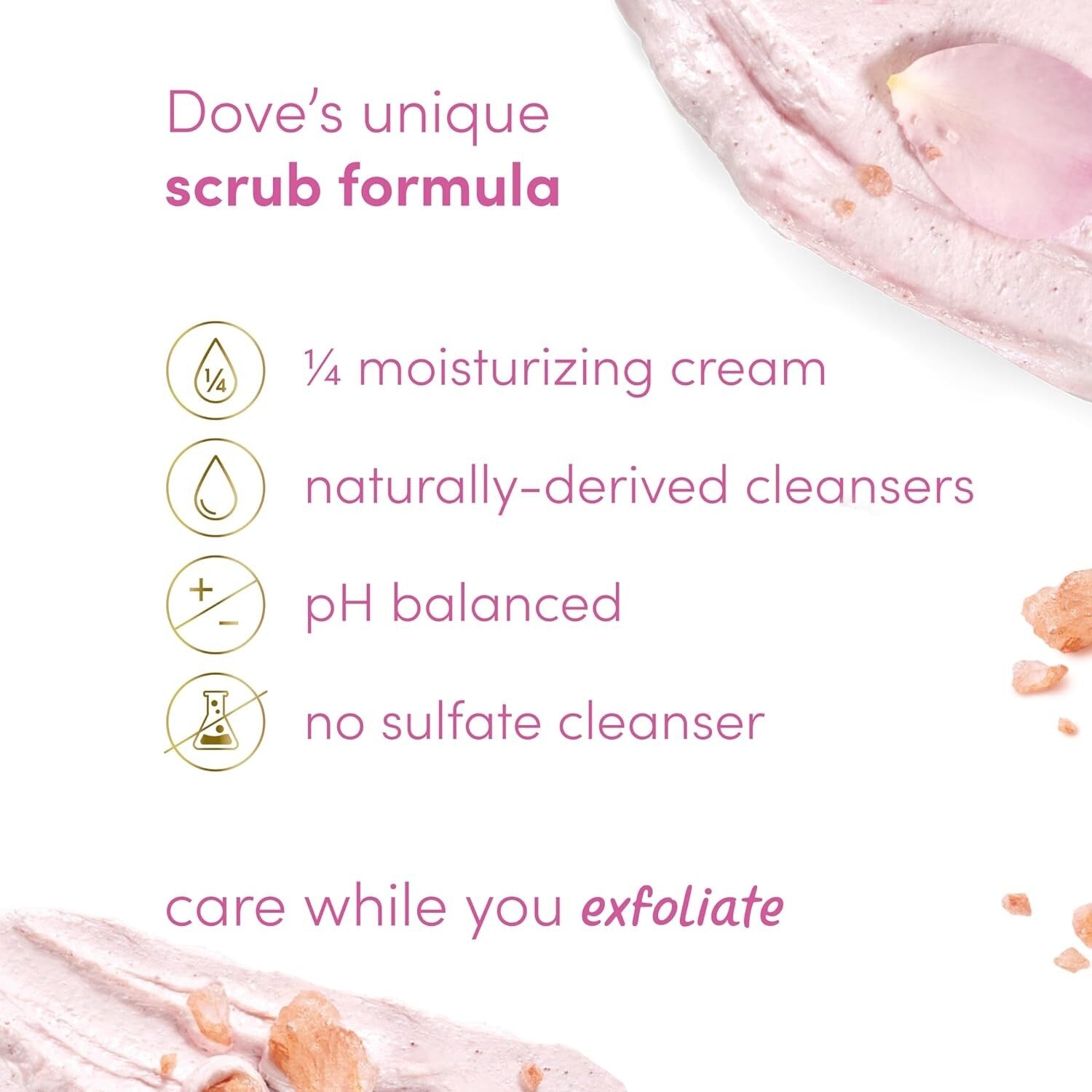 3-Pack Himalayan Salt & Rose Oil Body Scrub with ¼ Moisturizing Cream, 10.5 oz