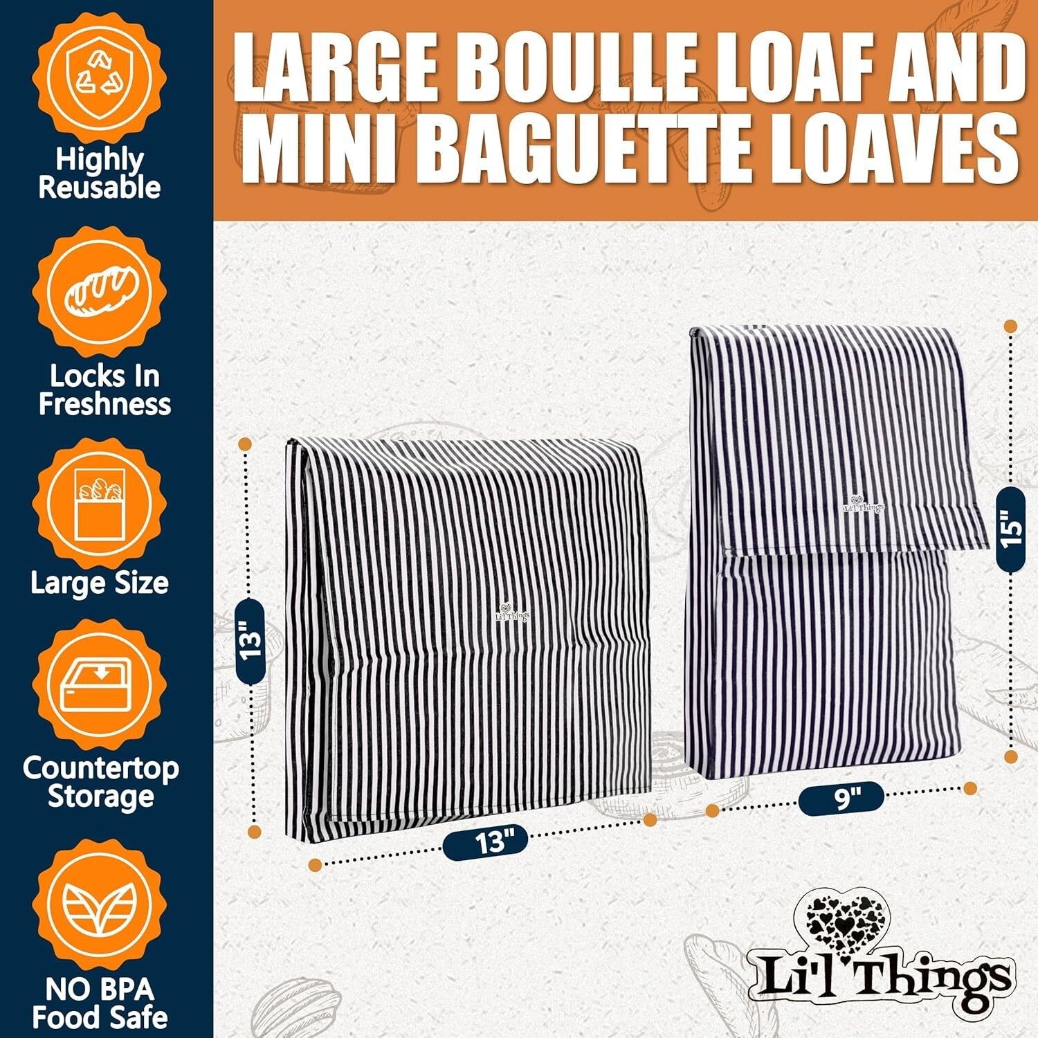 Durable Beeswax Coated Bread Bags - Stylish and Reusable | 2 Sizes Available