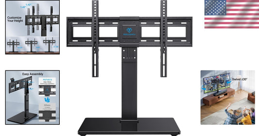 Universal Swivel TV Stand Base for 37-75 Inch TVs - Height Adjustable & Durable