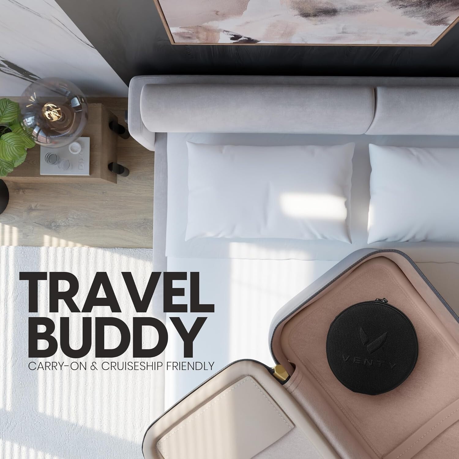 Foldable White Fan with Remote & LED Light - Ideal for Outdoor Adventures