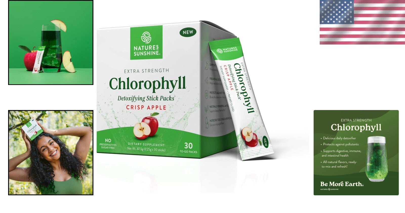 Chlorophyll Super Detox Sticks: Antioxidant Power for Skin Radiance & Gut Health