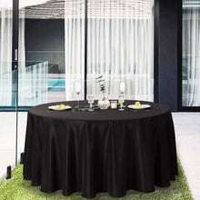 Load image into Gallery viewer, Versatile 132" Diameter Black Round Tablecloths - Events &amp; Daily Use 2 Pack