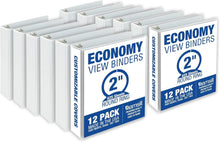 Load image into Gallery viewer, Economy 2-Inch Clear View Binders - Archival Safe, Non-Stick Materials, 12 Pack
