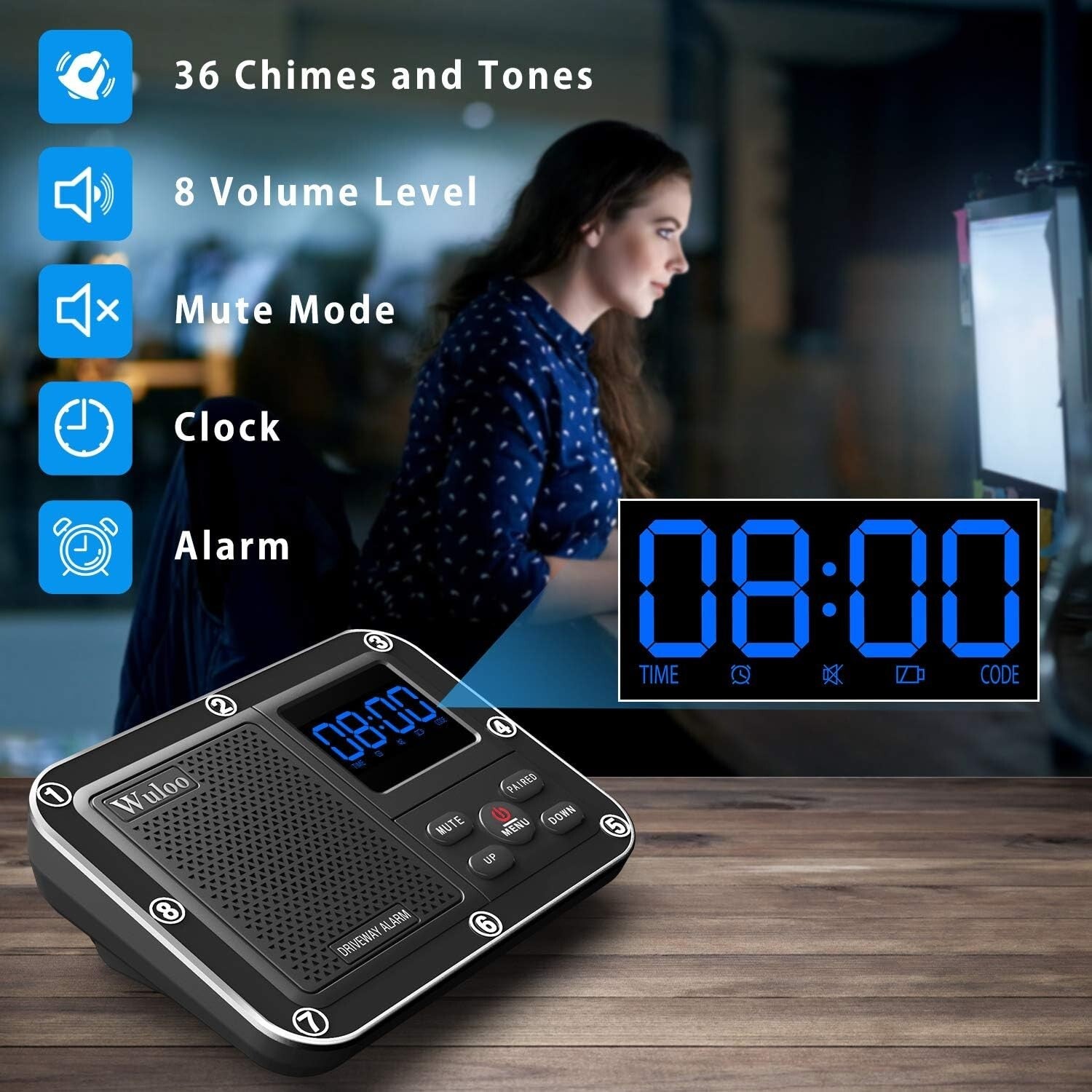 Rechargeable Solar Driveway Alert System with Expandable Sensor & 30ft Detection