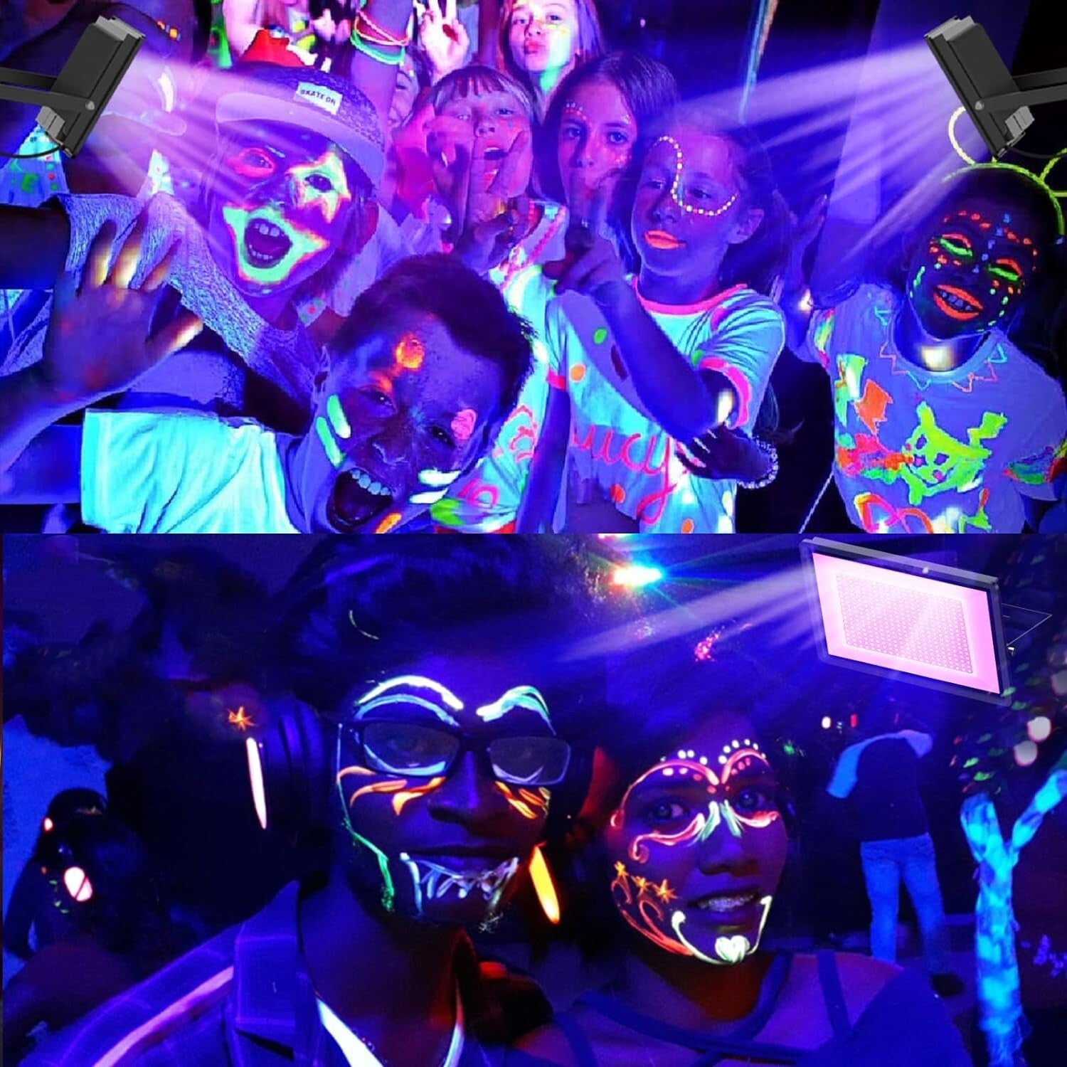 Durable 600W LED Black Light for Neon Glow Parties & Fluorescent Art Displays