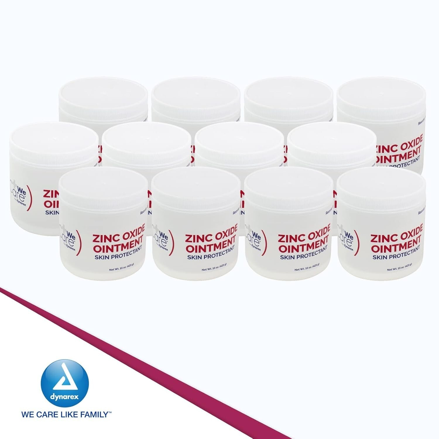 Zinc Oxide Ointment 15 oz Jar, Prevents Diaper Rash, Pack of 12 for Families