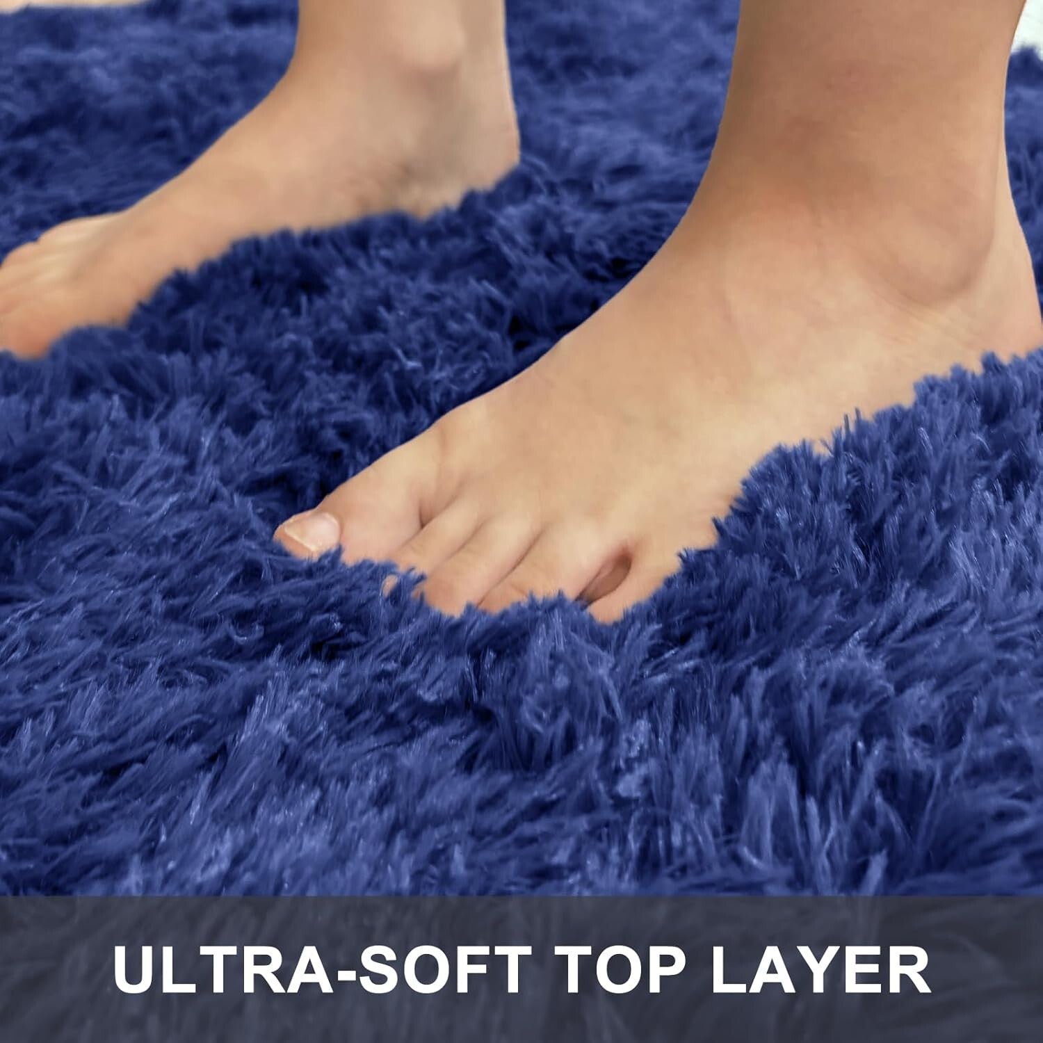 Elegant 8x10 Navy Blue Area Rug - Machine Washable & Eco-Friendly for Any Room