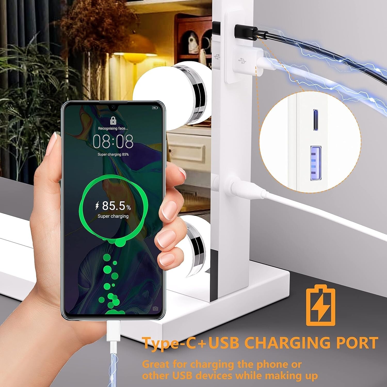 Illuminated Vanity Mirror with 21 Dimmable Bulbs & 10X Magnification, 40" x 29"