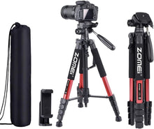 Load image into Gallery viewer, Premium 74-Inch Aluminum Tripod for Cameras &amp; Smartphones - Perfect for Vlogging