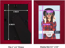 Load image into Gallery viewer, Contemporary 4x6 Frame Set - Solid Wood Red Photo Holder for Every Occasion