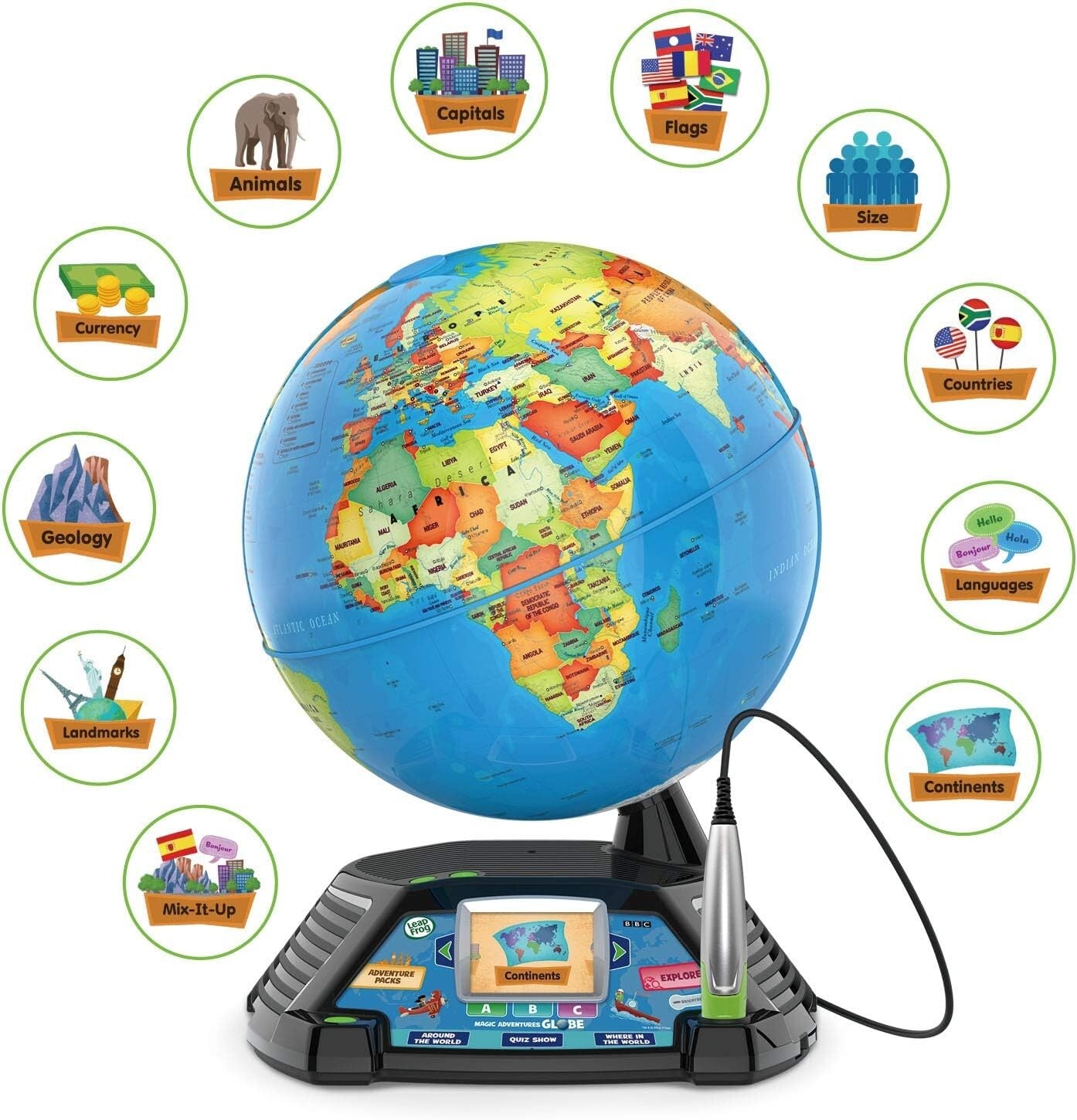 Frustration-Free 10" Kids Globe with Stylus & 5+ Hours of BBC Learning Videos