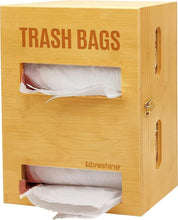 Load image into Gallery viewer, Space-Saving Bamboo Trash Bag Organizer for Kitchen and Garage - Bundle Included