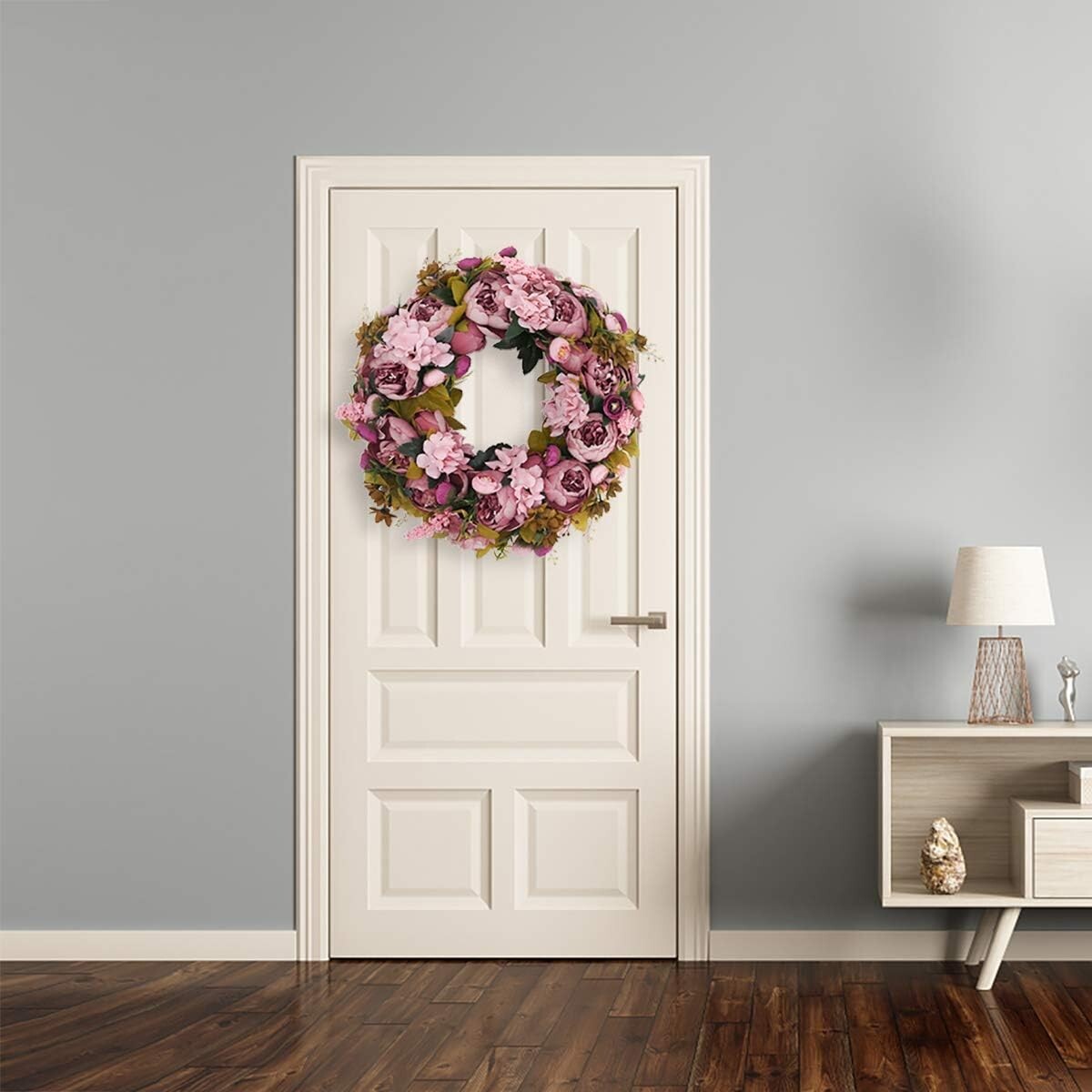 Charming 19-Inch Peony Flower Wreath - Versatile Decor for Home & Events
