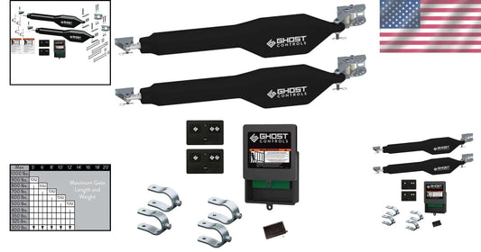 Heavy-Duty Dual Swing Gate Opener Kit with Long-Range Remote - 300 lb Capacity