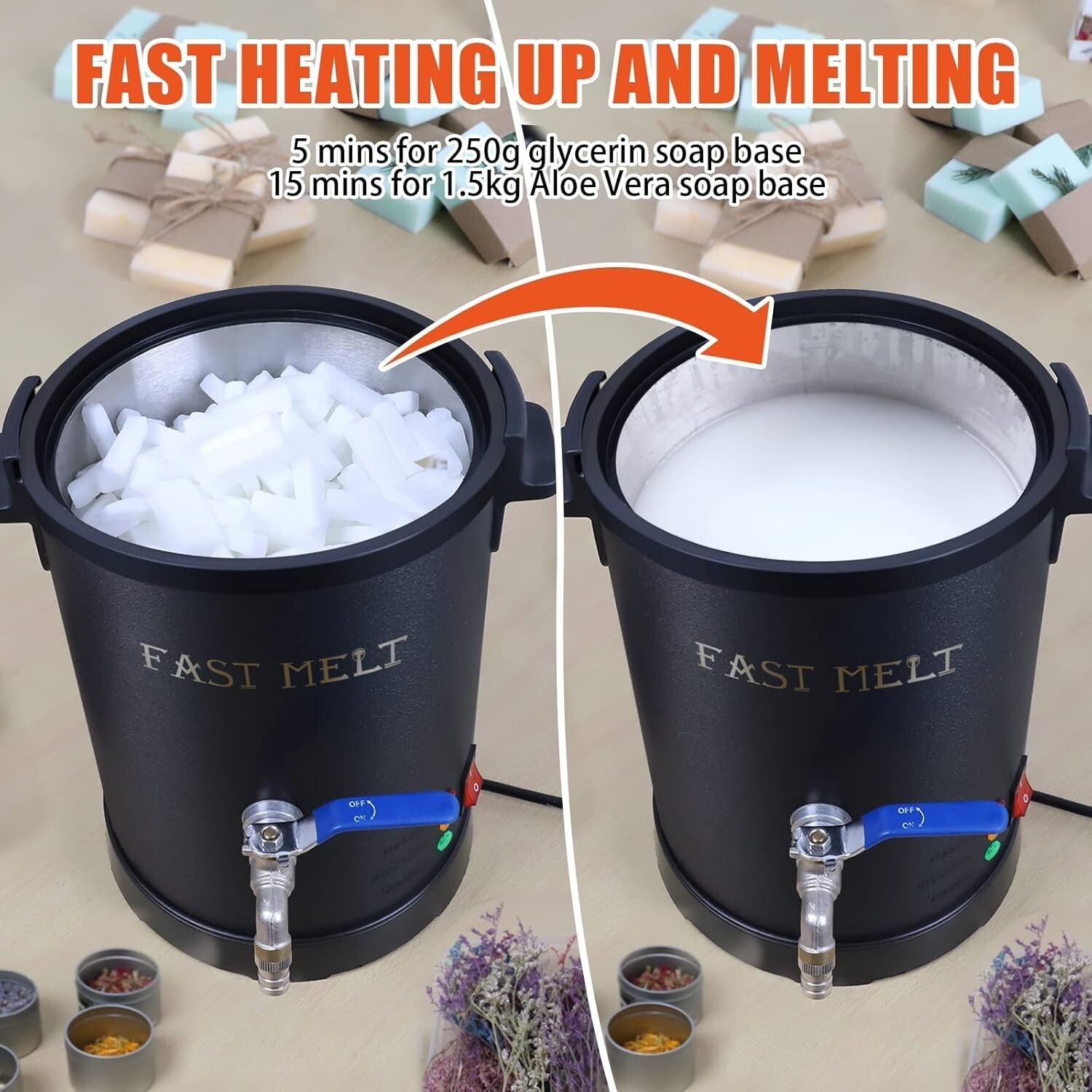 6Lbs Soap Making Kit with Quick Pour Spout & Constant Temperature Control