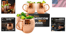 Load image into Gallery viewer, Premium Copper Moscow Mule Mugs - Set of 4 Large 16 oz for Stylish Entertaining
