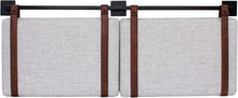 Load image into Gallery viewer, Harlow Wall-Mount Headboard Queen - Gray with Brown Faux Leather Straps