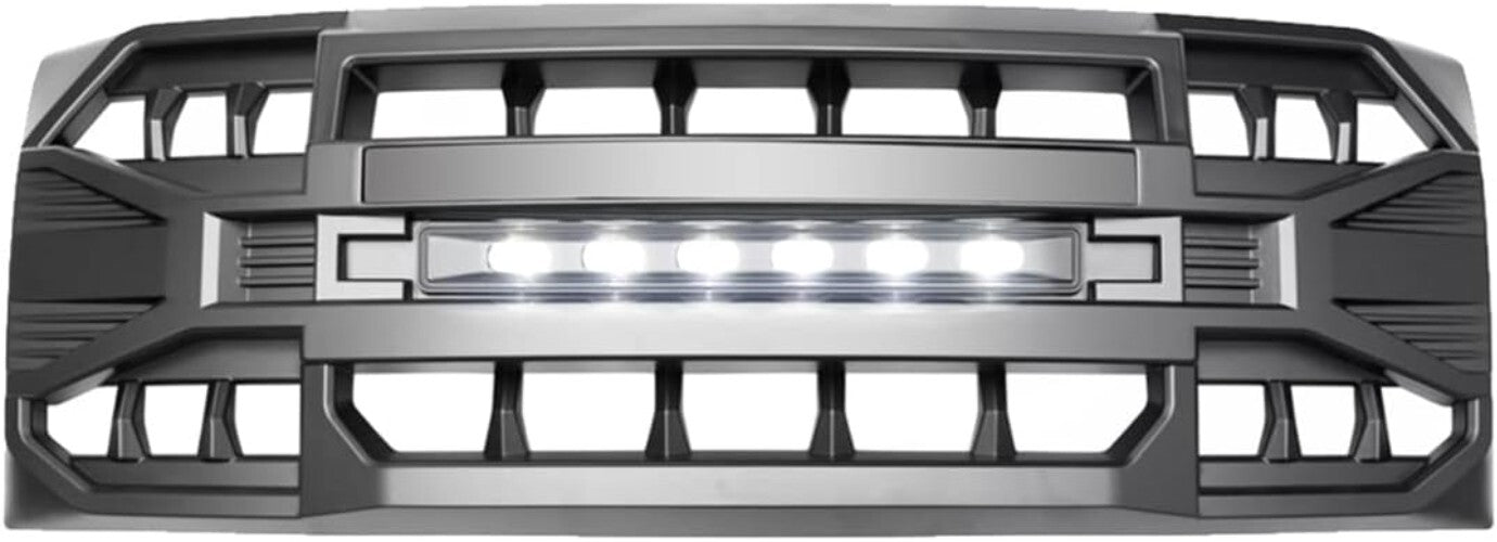2009-2014 F150 Replacement Grill - Matte Black, LED Lights, No Modifications