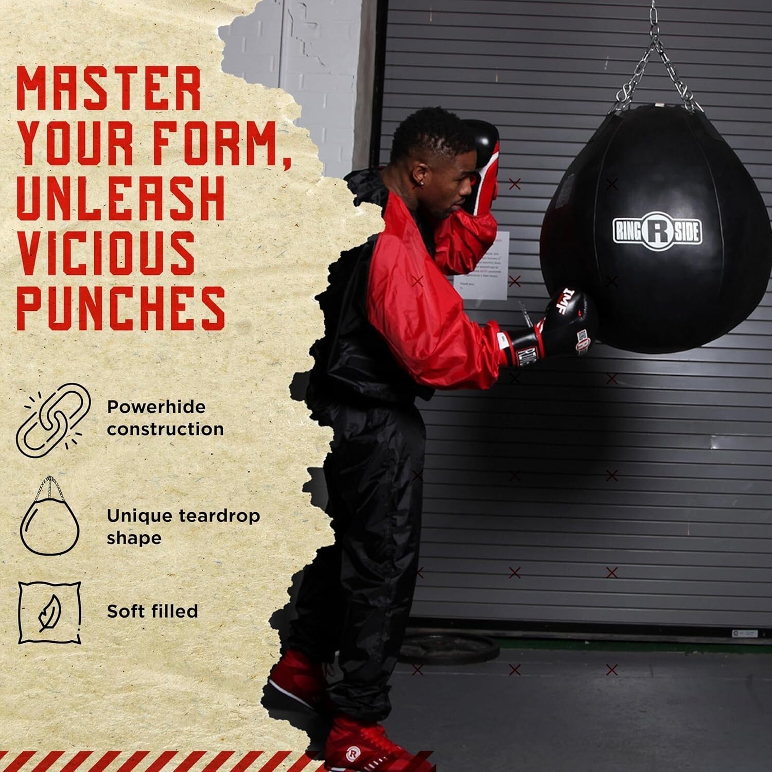 Enhanced Boxing & MMA Heavy Bag - Military-Grade Leather, 65lbs, Chain Included