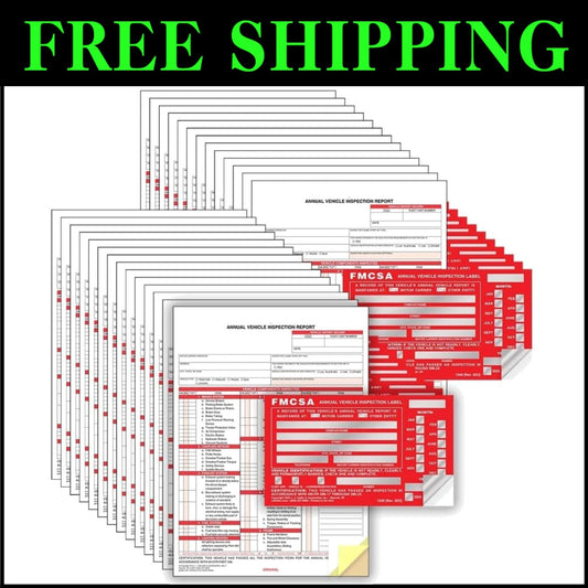 Carbonless Vehicle Inspection Report Forms with Durable FMCSA Labels - 25-Pack