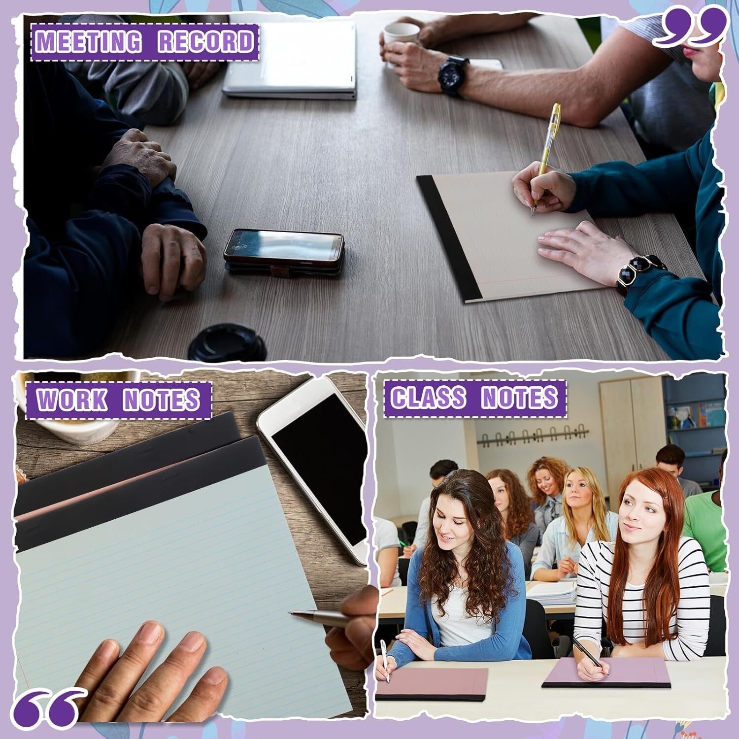 Cleverly Designed 12 Pack of Pastel 11" x 9.5" Lined Writing Pads for All Needs