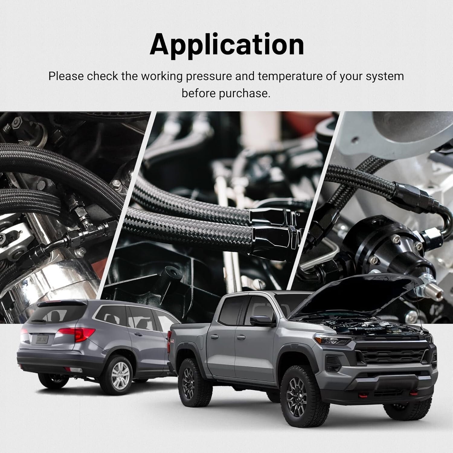 10FT High-Performance 4AN Fuel Hose Kit - CPE Synthetic Rubber Braided Design