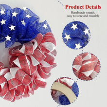Load image into Gallery viewer, Durable Handcrafted 4th of July Mesh Wreath - Ideal for Summer and Memorial Day